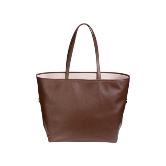 W Bag Brown with pale pink fish leather