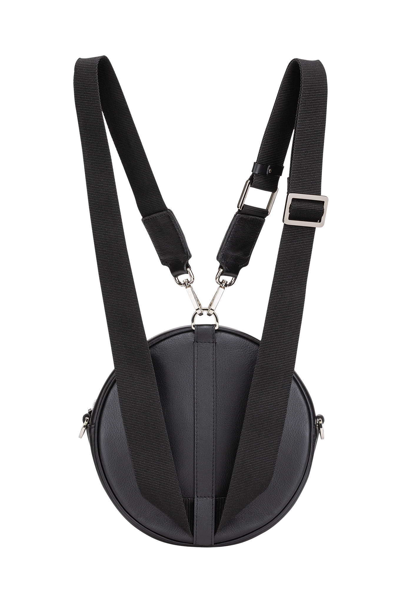 Musta kalannahka ympyrälaukku Black Fish leather round bag