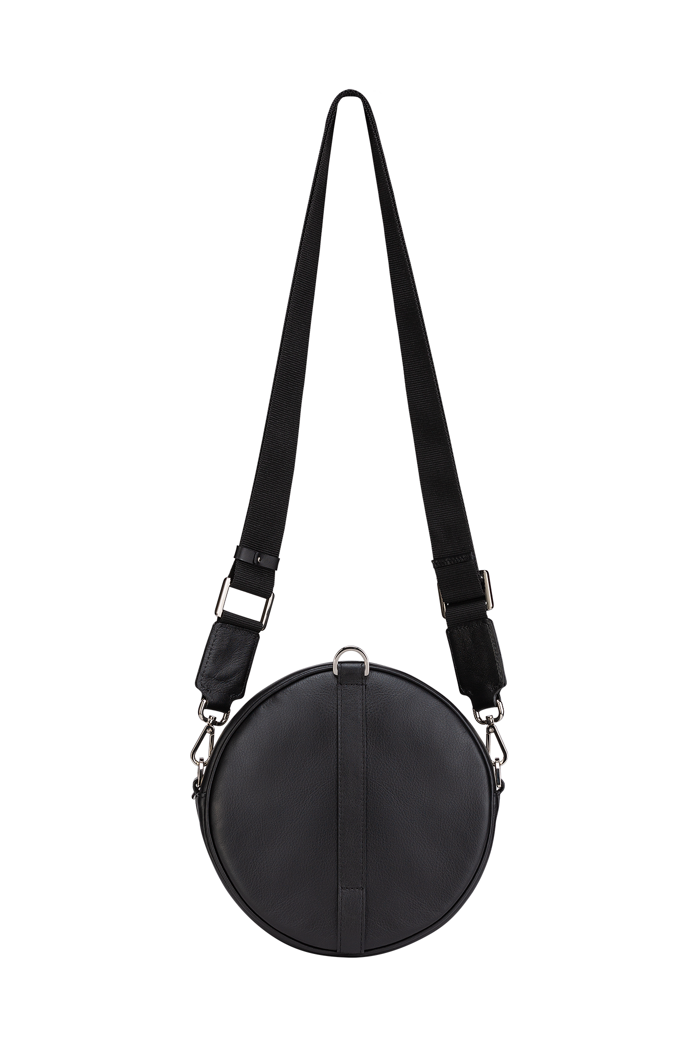 Musta kalannahka ympyrälaukku Black Fish leather round bag
