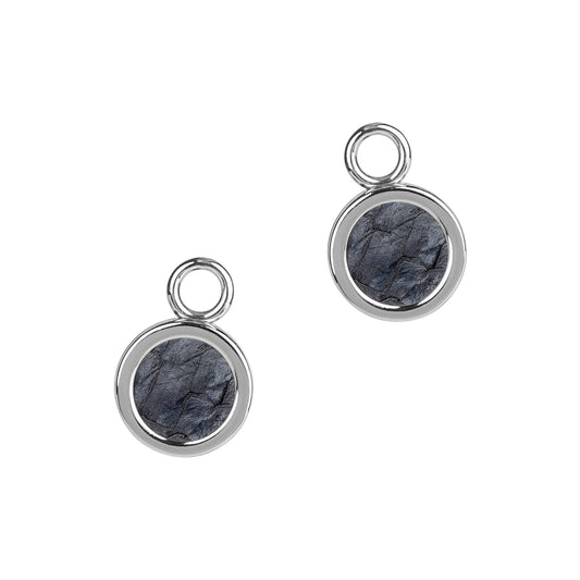 Sisters Earrings silver dark blue pendants