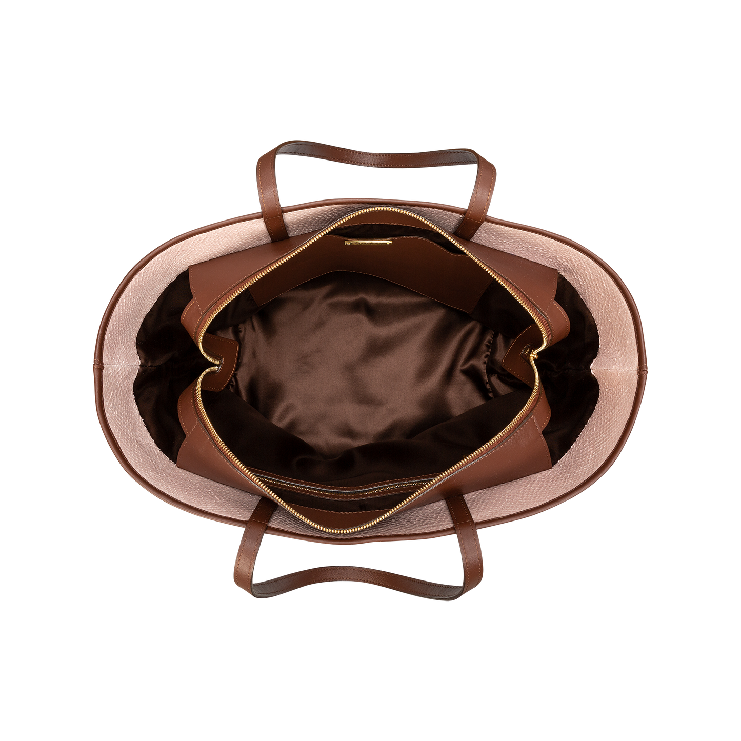 W Bag Brown with pale pink fish leather