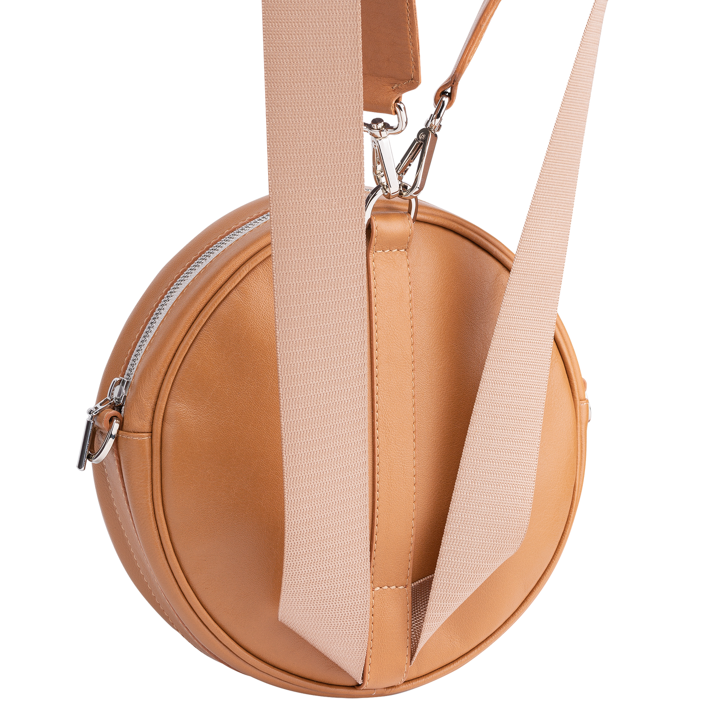 Ruskea kalannahka ympyrälaukku Brown Fish leather round bag Viona Blu