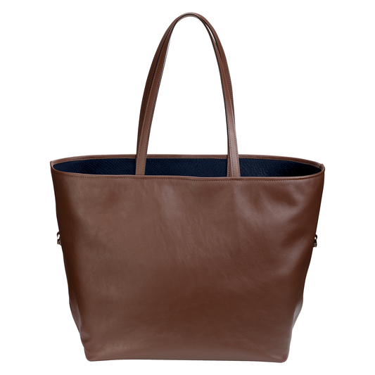 W Bag Brown with blue fish leather