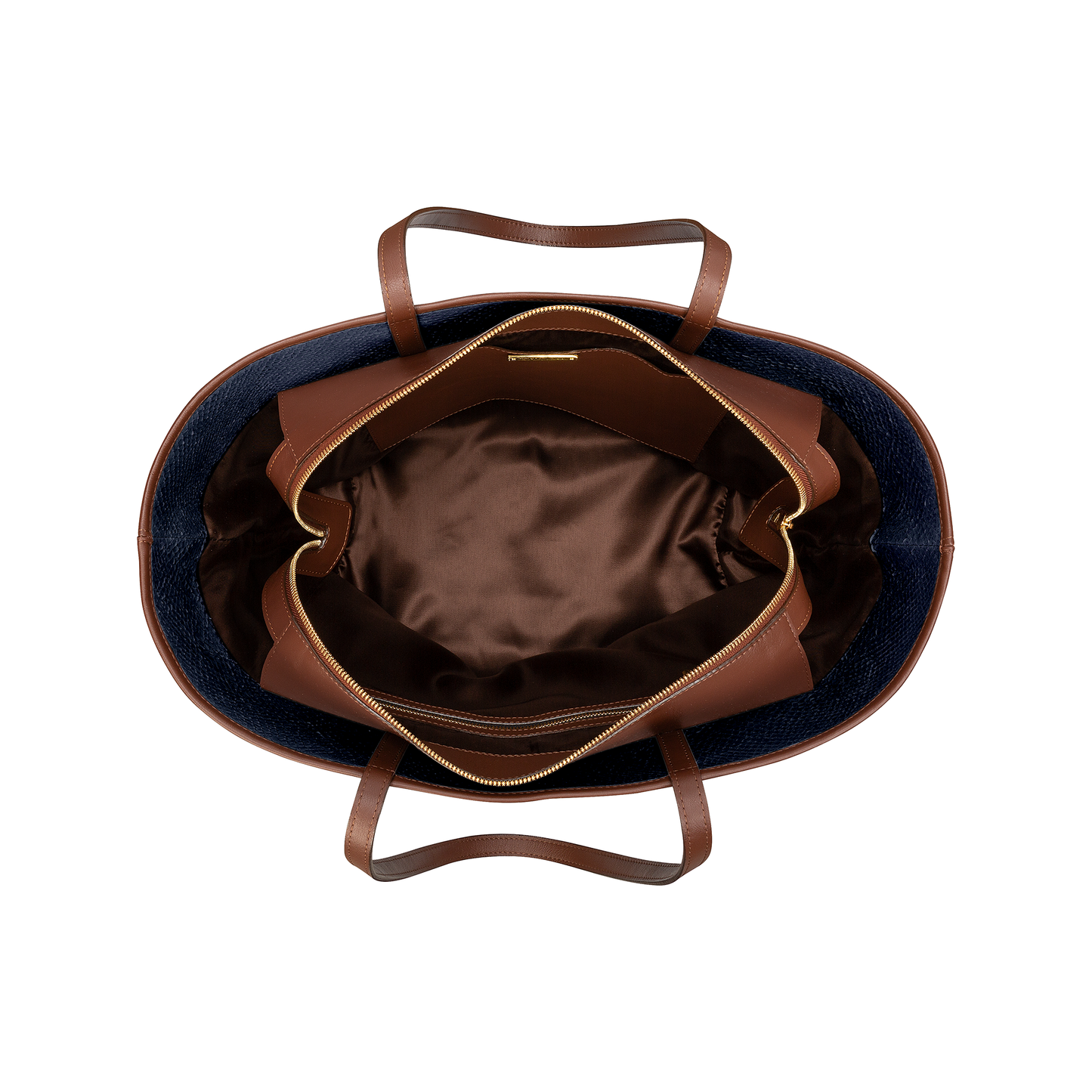 W Bag Brown with blue fish leather