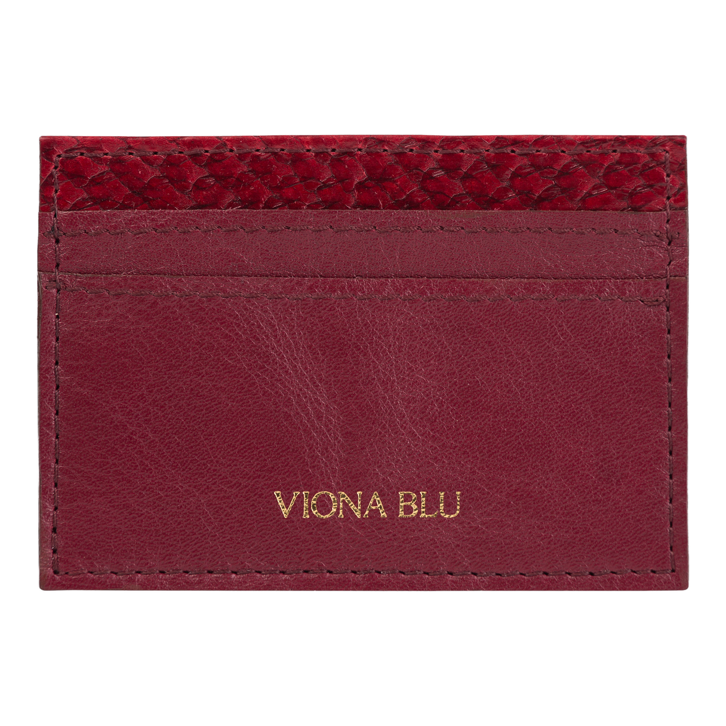 Burgundin värinen kalannahkainen korttikotelo burgundy fish leather cardholder