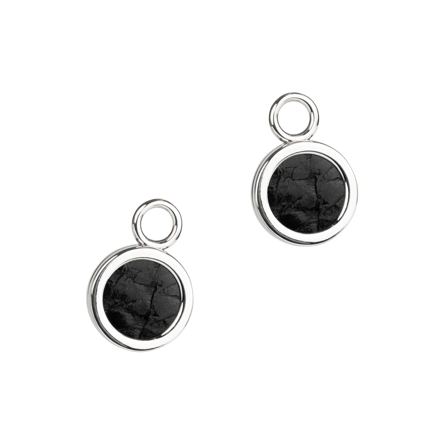 Sisters Earrings silver black pendants