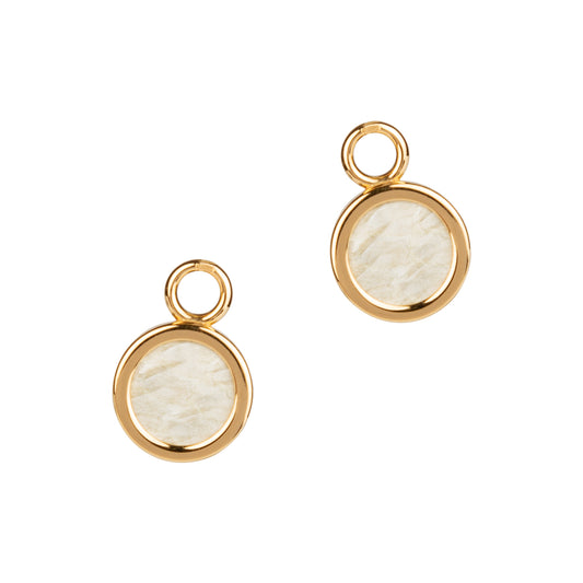 Sisters Earrings gold natural pendants