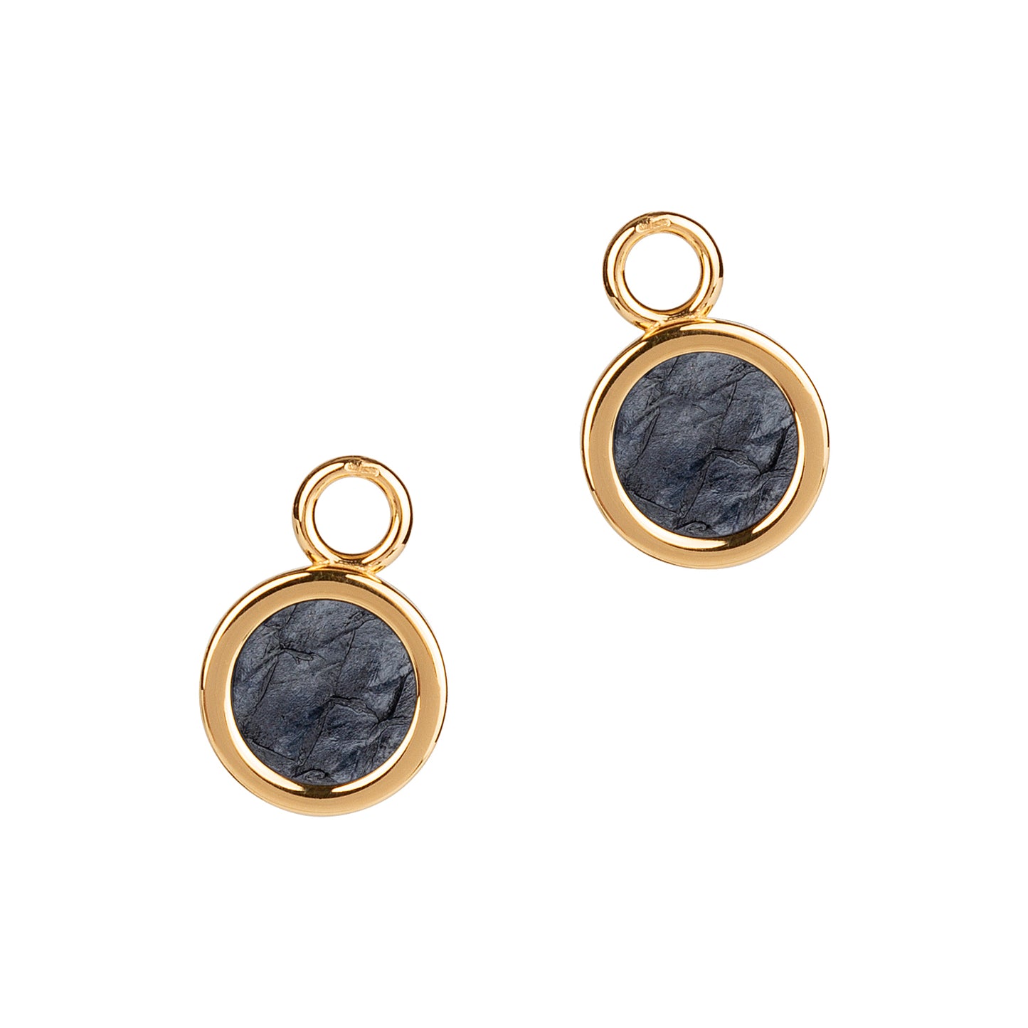 Sisters Earrings gold blue pendants