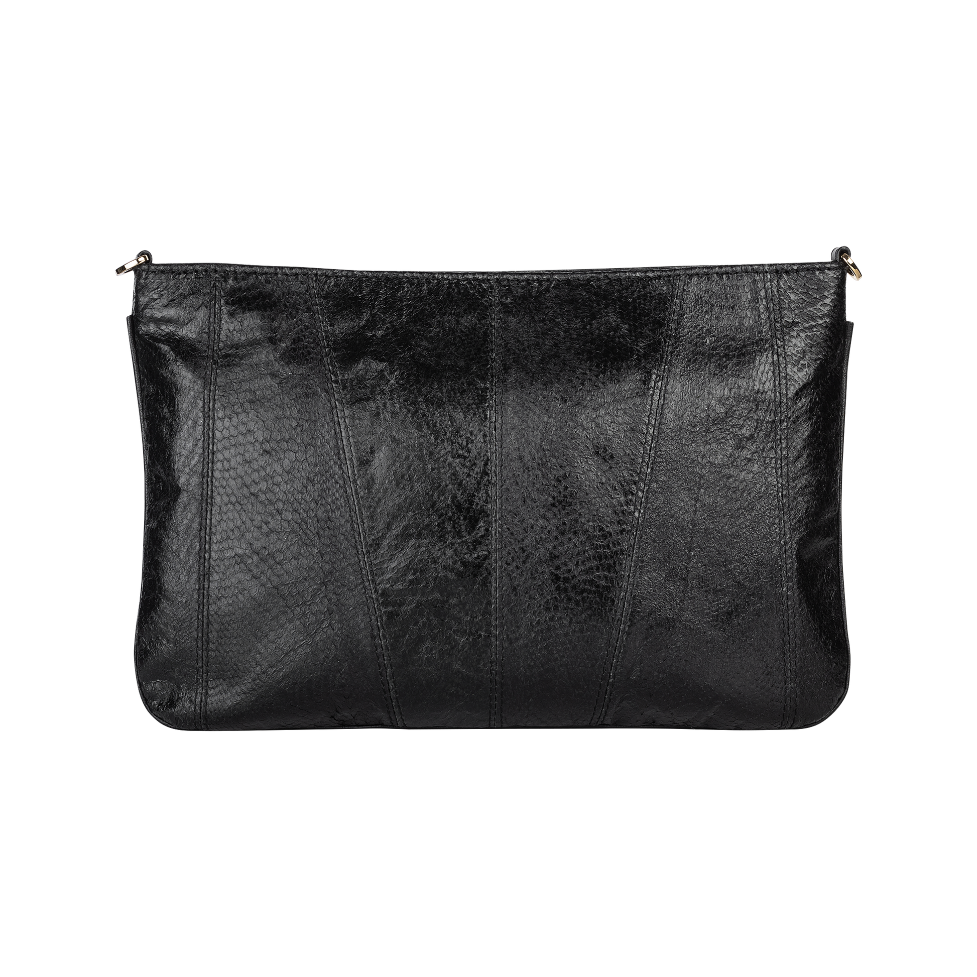 Kalannahka Kirjekuorilaukku musta Black fish leather Clutch