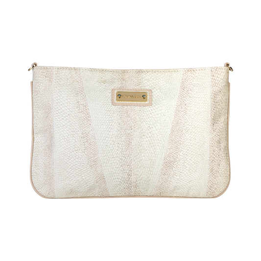 Kirjekuorilaukku luonnonvaalea Natural fish leather Clutch