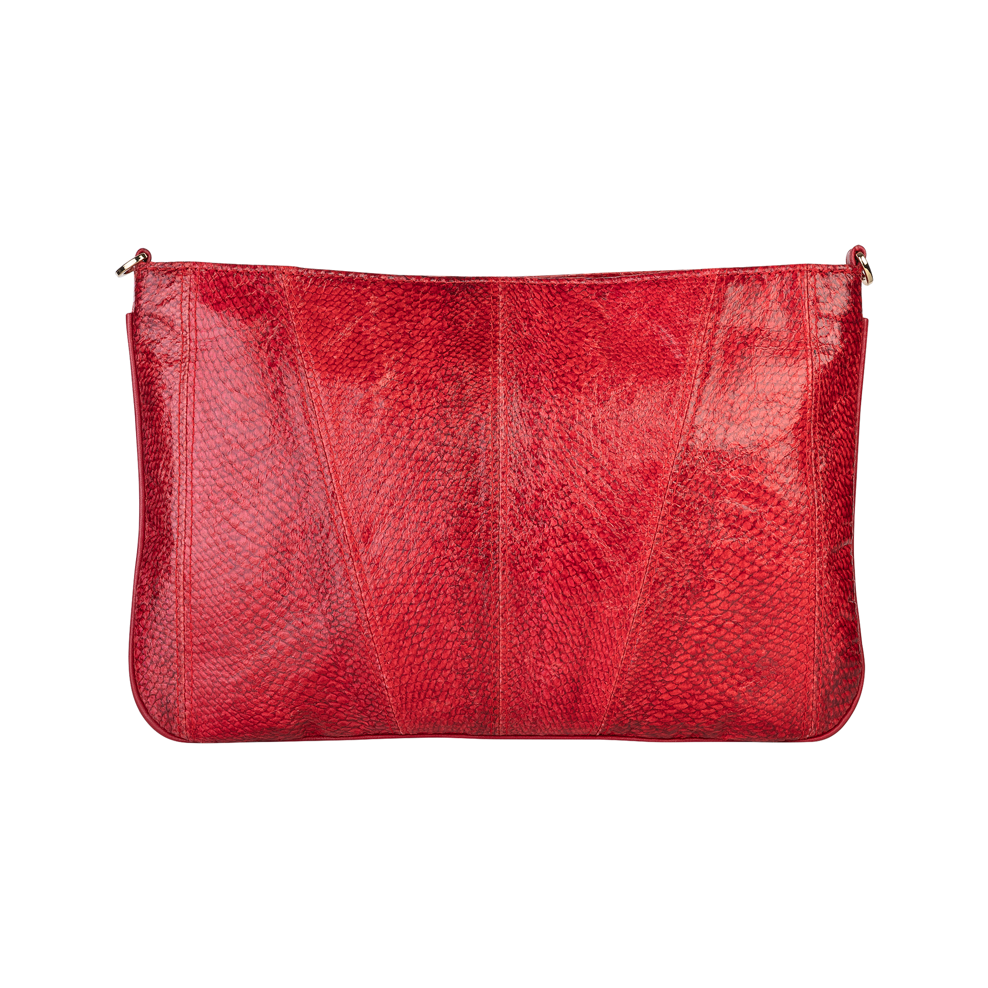 Kirjekuorilaukku punainen Red fish leather Clutch