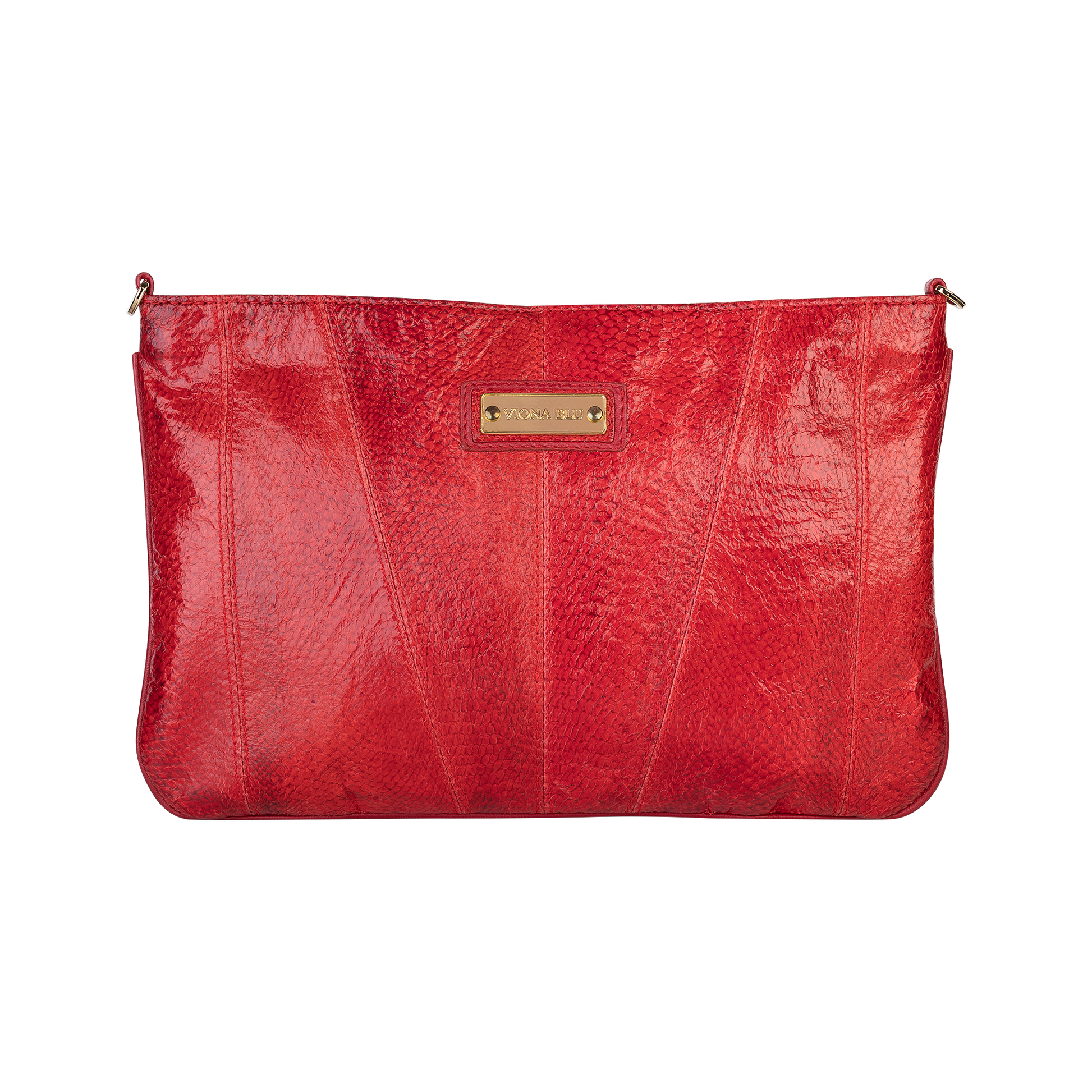 Kirjekuorilaukku punainen Red fish leather Clutch
