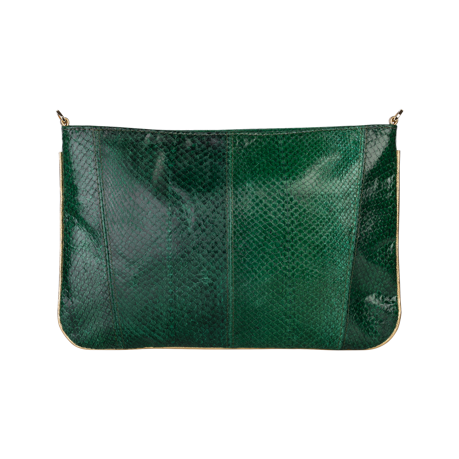 Kalannahka Kirjekuorilaukku vihreä Green fish leather Clutch